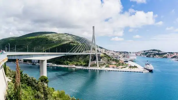 Bridge and coast panorama